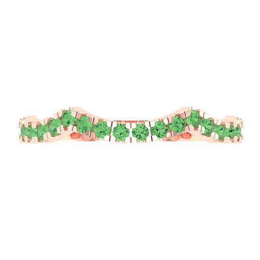 0.36 cttw Simulated Green Diamond Round Cut Rose Gold Eternity Wedding Band