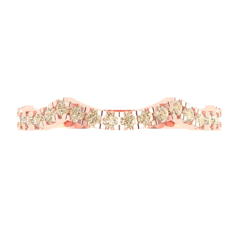 0.36 cttw Natural Morganite Round Cut Rose Gold Eternity Wedding Band