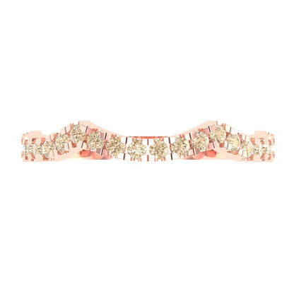 0.36 cttw Natural Morganite Round Cut Rose Gold Eternity Wedding Band