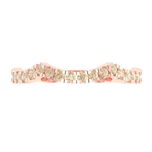 0.36 cttw Natural Morganite Round Cut Rose Gold Eternity Wedding Band