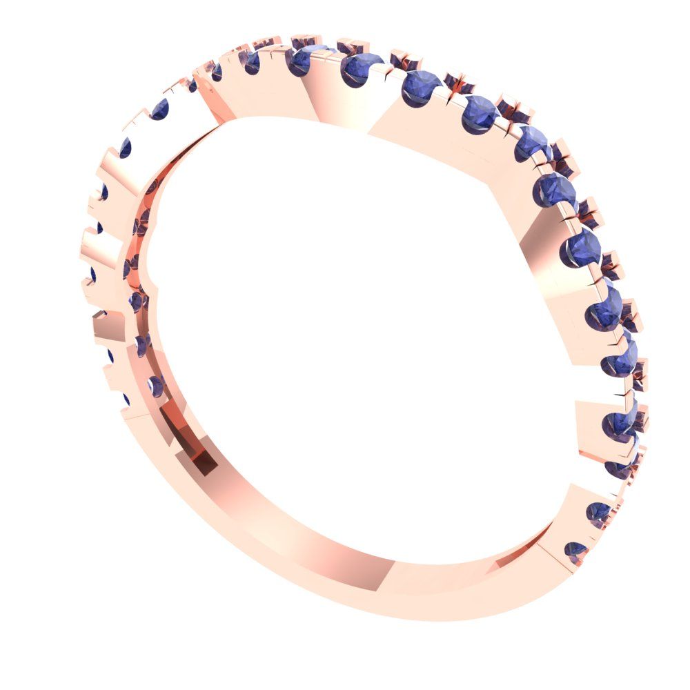 0.36 cttw Simulated Tanzanite Round Cut Rose Gold Eternity Wedding Band