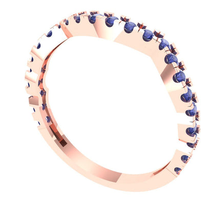 0.36 cttw Simulated Tanzanite Round Cut Rose Gold Eternity Wedding Band