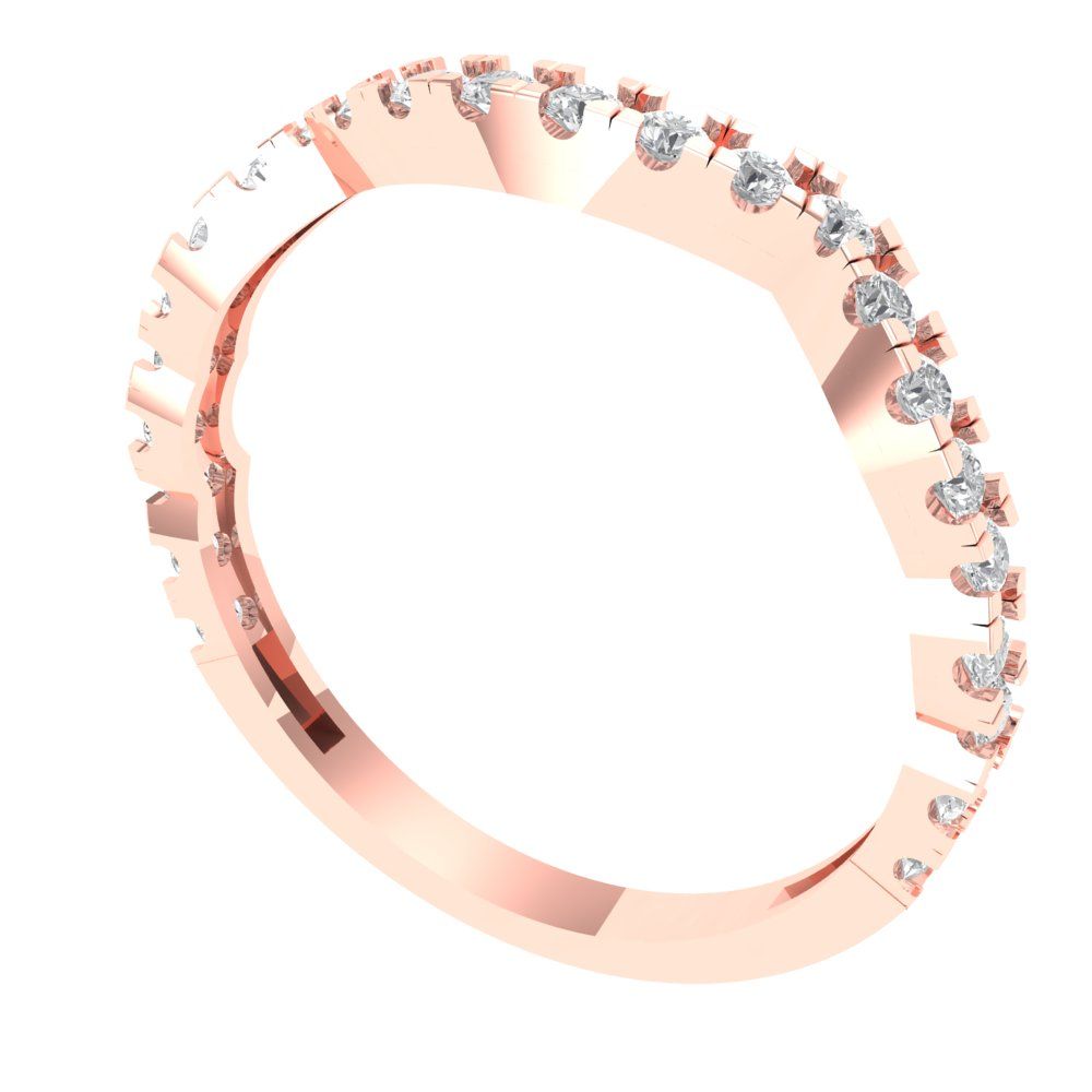 0.36 cttw Simulated Diamond Round Cut Rose Gold Eternity Wedding Band