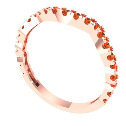 0.36 cttw Simulated Red Diamond Round Cut Rose Gold Eternity Wedding Band