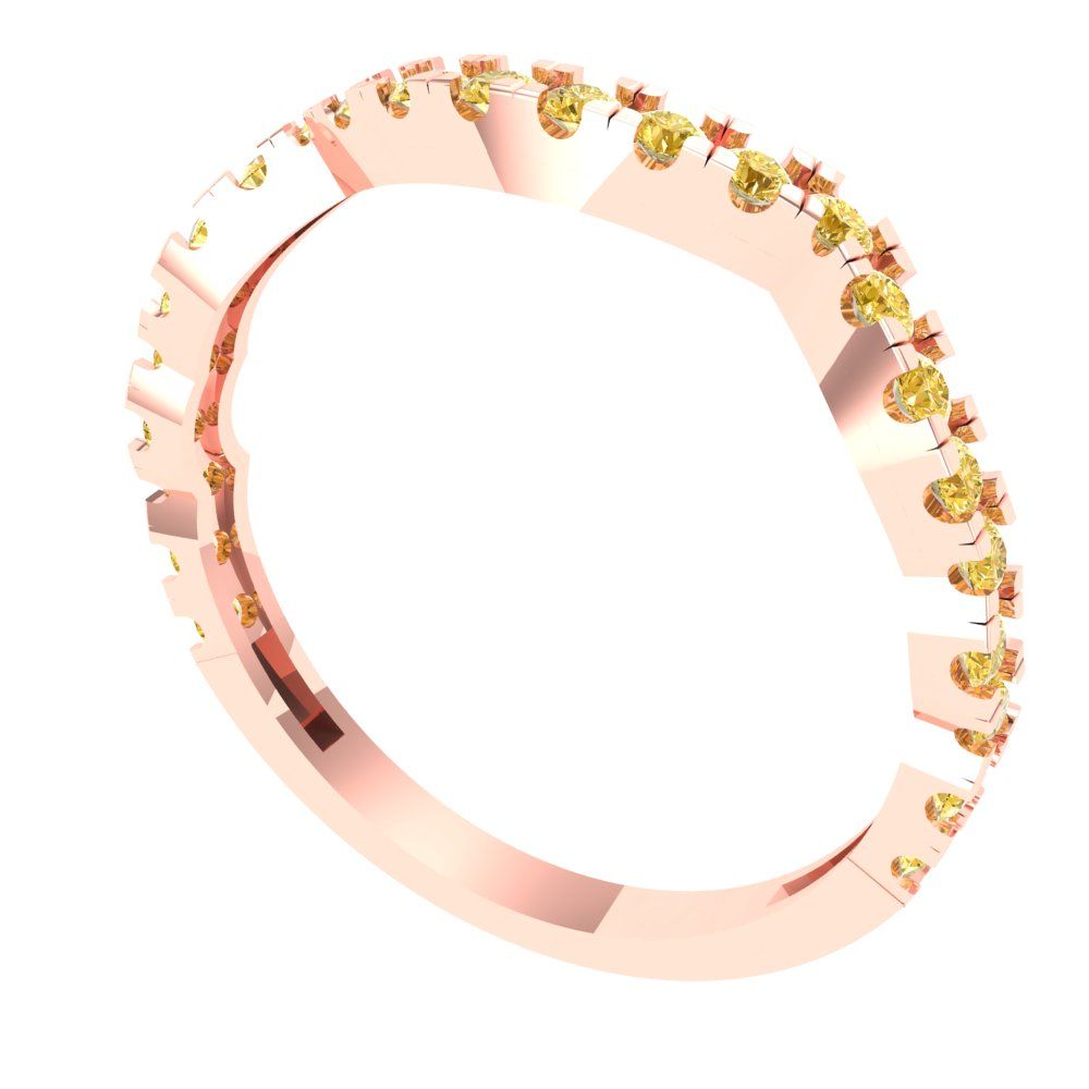 0.36 cttw Yellow Moissanite Round Cut Rose Gold Eternity Wedding Band