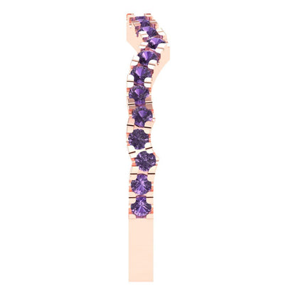 0.36 cttw Simulated Alexandrite Round Cut Rose Gold Eternity Wedding Band