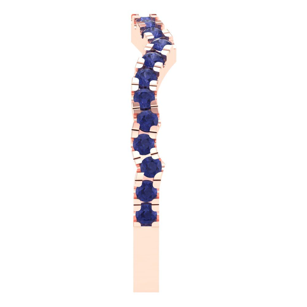 0.36 cttw Simulated Tanzanite Round Cut Rose Gold Eternity Wedding Band