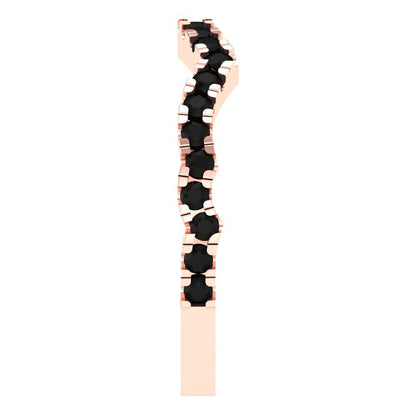 0.36 cttw Natural Onyx Round Cut Rose Gold Eternity Wedding Band