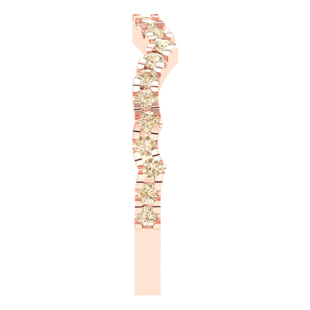 0.36 cttw Natural Morganite Round Cut Rose Gold Eternity Wedding Band