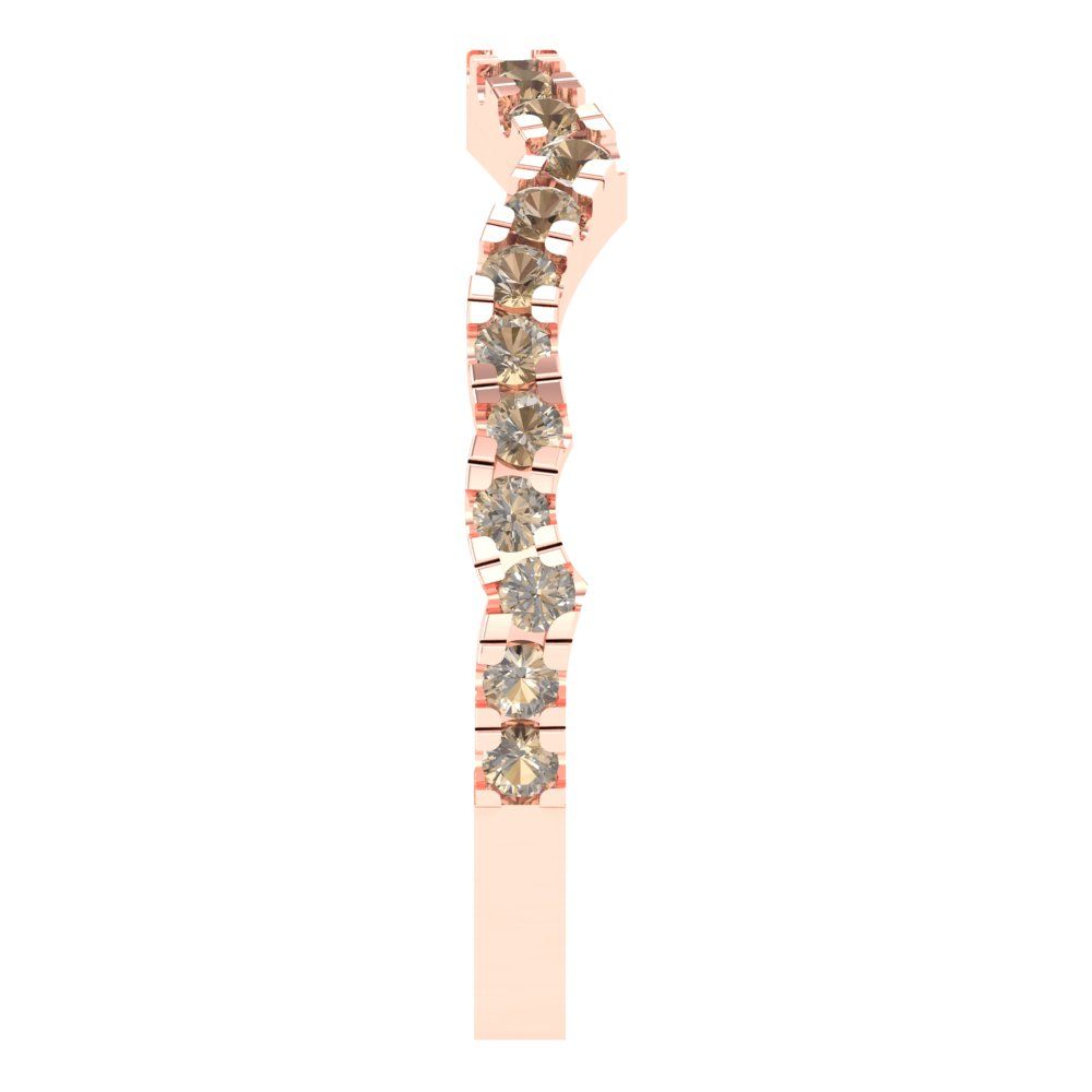 0.36 cttw Yellow Moissanite Round Cut Rose Gold Eternity Wedding Band