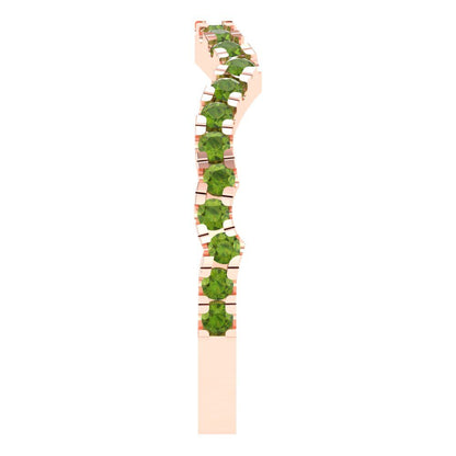 0.36 cttw Natural Peridot Round Cut Rose Gold Eternity Wedding Band
