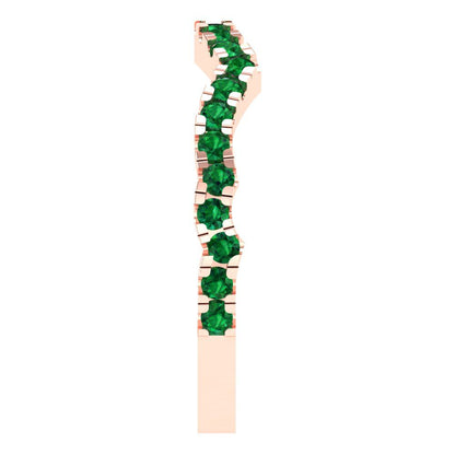 0.36 cttw Simulated Emerald Round Cut Rose Gold Eternity Wedding Band