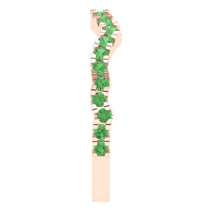 0.36 cttw Simulated Green Diamond Round Cut Rose Gold Eternity Wedding Band