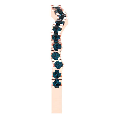 0.36 cttw Natural London Blue Topaz Round Cut Rose Gold Eternity Wedding Band