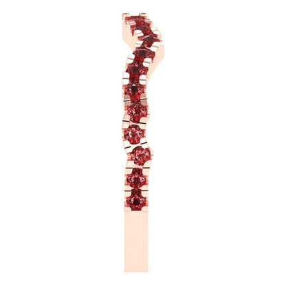 0.36 cttw Natural Garnet Round Cut Rose Gold Eternity Wedding Band