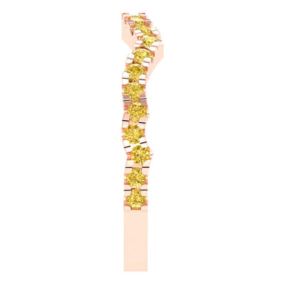 0.36 cttw Natural Citrine Round Cut Rose Gold Eternity Wedding Band