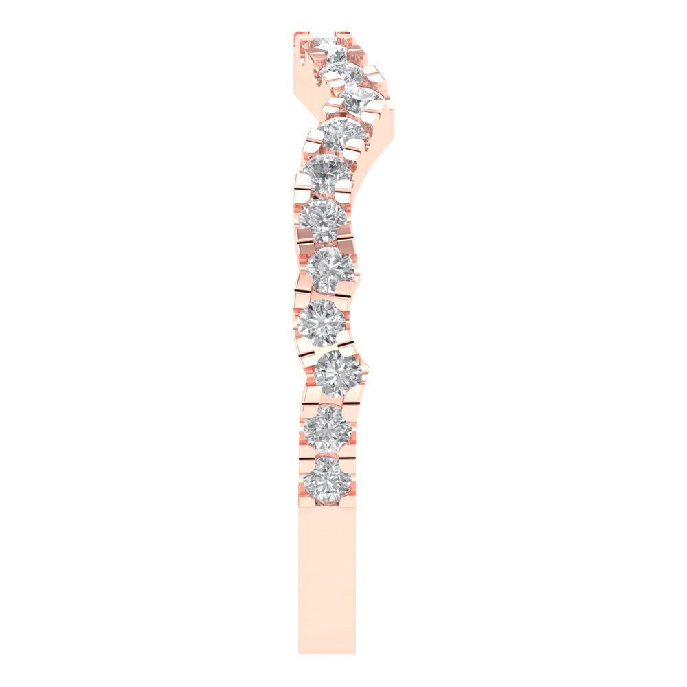 0.36 cttw Moissanite Round Cut Rose Gold Eternity Wedding Band