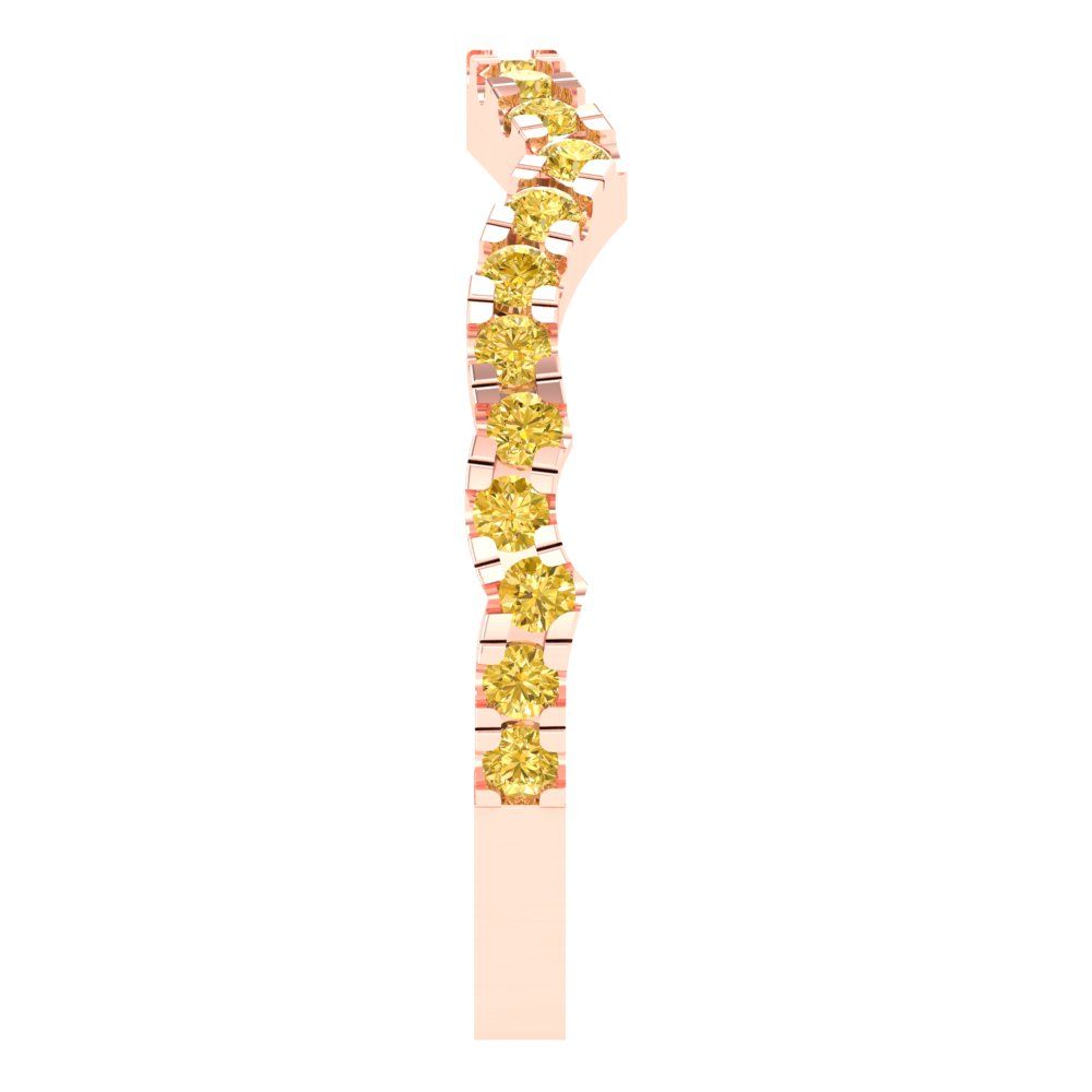 0.36 cttw Simulated Yellow Diamond Round Cut Rose Gold Eternity Wedding Band