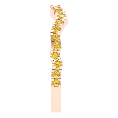 0.36 cttw Simulated Yellow Diamond Round Cut Rose Gold Eternity Wedding Band