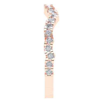 0.36 cttw White Sapphire Round Cut Rose Gold Eternity Wedding Band