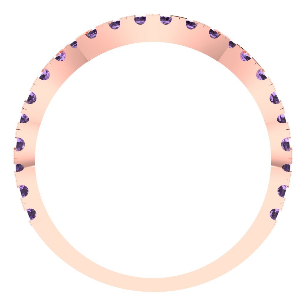 0.36 cttw Simulated Alexandrite Round Cut Rose Gold Eternity Wedding Band