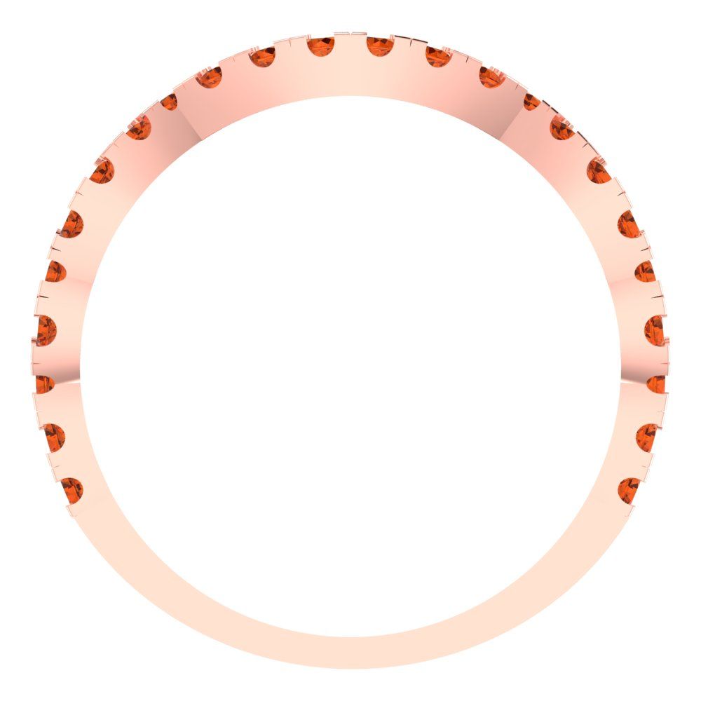 0.36 cttw Simulated Ruby Round Cut Rose Gold Eternity Wedding Band