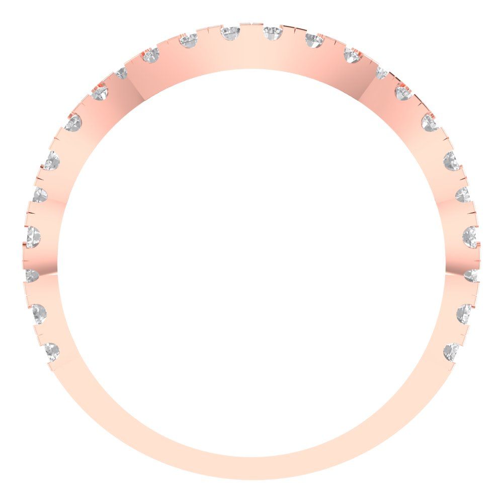 0.36 cttw Moissanite Round Cut Rose Gold Eternity Wedding Band