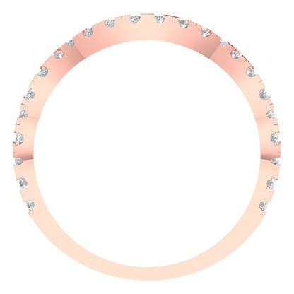 0.36 cttw White Sapphire Round Cut Rose Gold Eternity Wedding Band