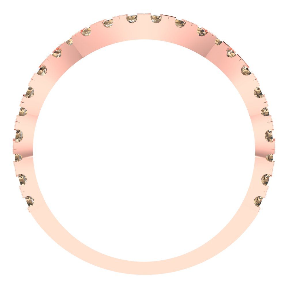 0.36 cttw Yellow Moissanite Round Cut Rose Gold Eternity Wedding Band