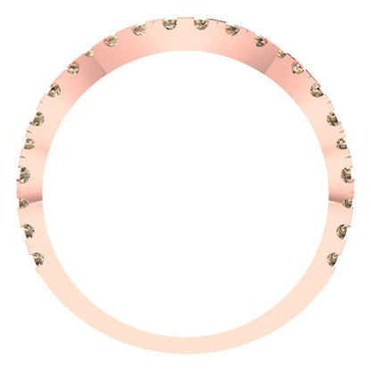 0.36 cttw Yellow Moissanite Round Cut Rose Gold Eternity Wedding Band
