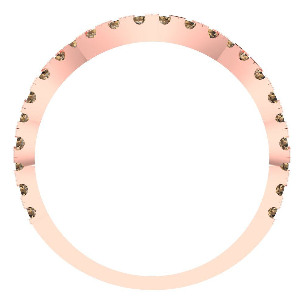 0.36 cttw Simulated Champagne Diamond Round Cut Rose Gold Eternity Wedding Band