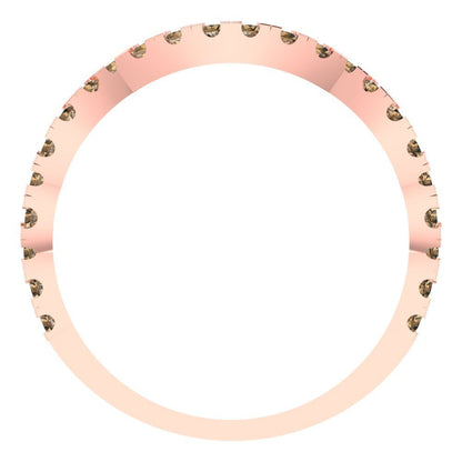 0.36 cttw Simulated Champagne Diamond Round Cut Rose Gold Eternity Wedding Band