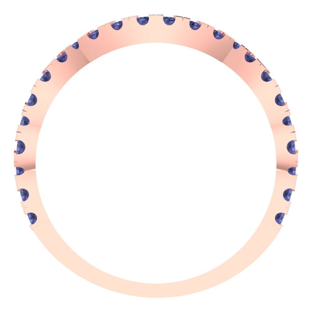 0.36 cttw Simulated Tanzanite Round Cut Rose Gold Eternity Wedding Band