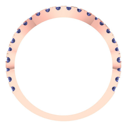 0.36 cttw Simulated Tanzanite Round Cut Rose Gold Eternity Wedding Band