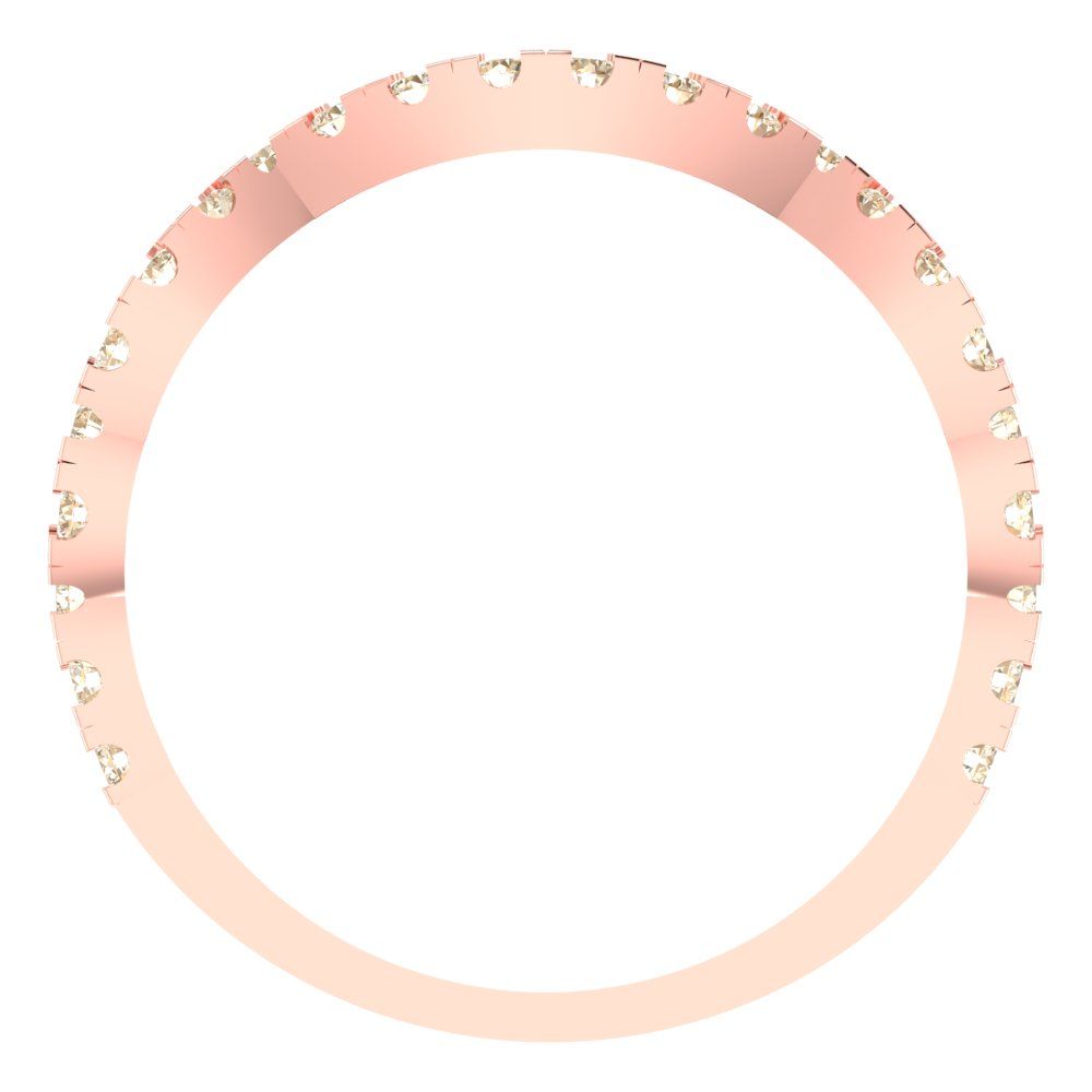 0.36 cttw Natural Morganite Round Cut Rose Gold Eternity Wedding Band