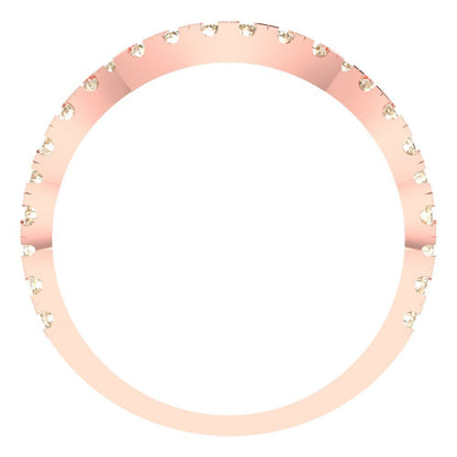 0.36 cttw Natural Morganite Round Cut Rose Gold Eternity Wedding Band
