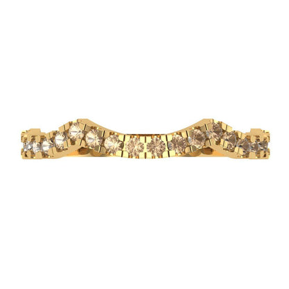 0.36 cttw Yellow Moissanite Round Cut Yellow Gold Eternity Wedding Band