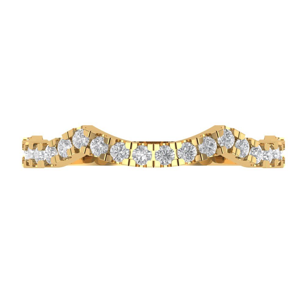 0.36 cttw Simulated Diamond Round Cut Yellow Gold Eternity Wedding Band