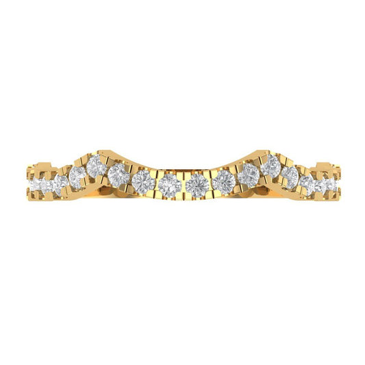 0.36 cttw Moissanite Round Cut Yellow Gold Eternity Wedding Band