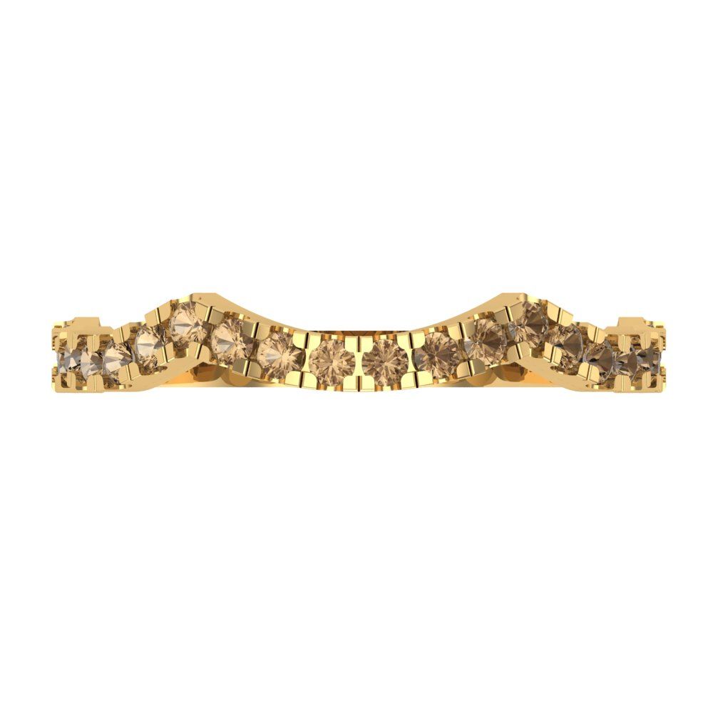 0.36 cttw Simulated Champagne Diamond Round Cut Yellow Gold Eternity Wedding Band