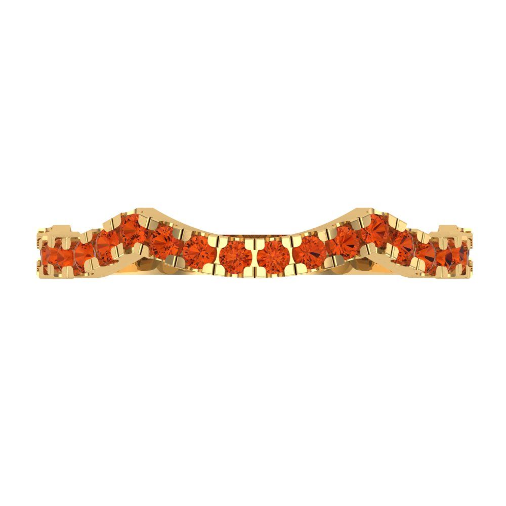 0.36 cttw Simulated Red Diamond Round Cut Yellow Gold Eternity Wedding Band