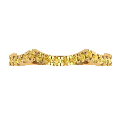 0.36 cttw Simulated Yellow Diamond Round Cut Yellow Gold Eternity Wedding Band