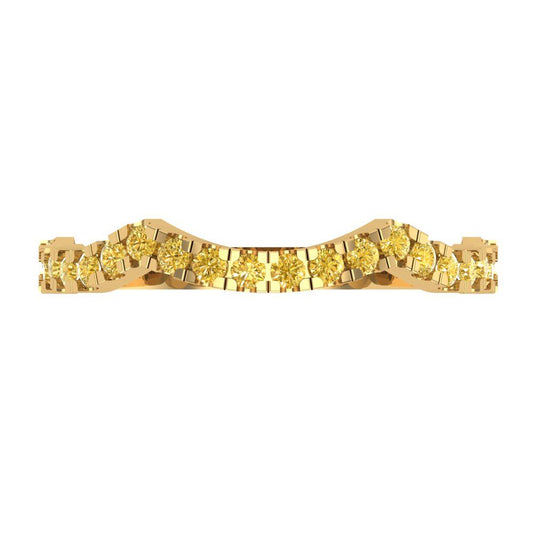 0.36 cttw Simulated Yellow Diamond Round Cut Yellow Gold Eternity Wedding Band