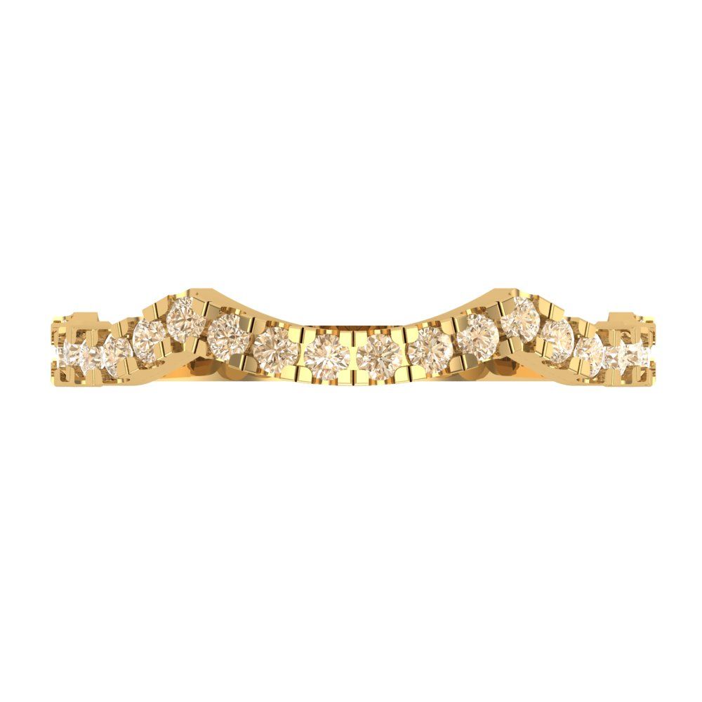 0.36 cttw Natural Morganite Round Cut Yellow Gold Eternity Wedding Band