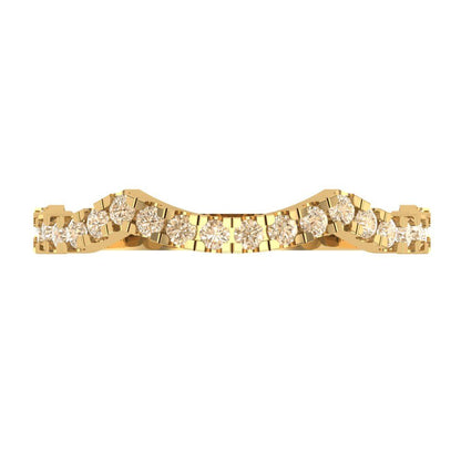 0.36 cttw Natural Morganite Round Cut Yellow Gold Eternity Wedding Band