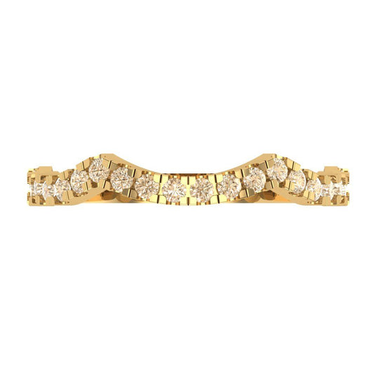 0.36 cttw Natural Morganite Round Cut Yellow Gold Eternity Wedding Band