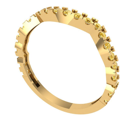0.36 cttw Simulated Yellow Diamond Round Cut Yellow Gold Eternity Wedding Band