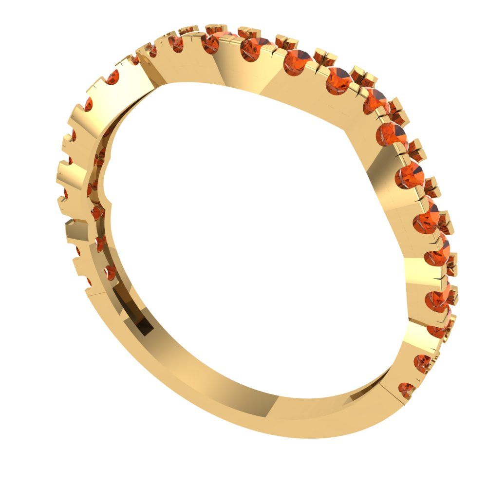 0.36 cttw Simulated Red Diamond Round Cut Yellow Gold Eternity Wedding Band