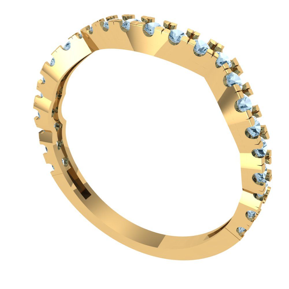 0.36 cttw Simulated Blue Diamond Round Cut Yellow Gold Eternity Wedding Band