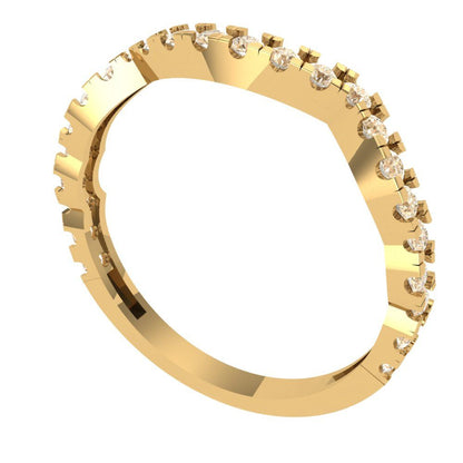 0.36 cttw Natural Morganite Round Cut Yellow Gold Eternity Wedding Band